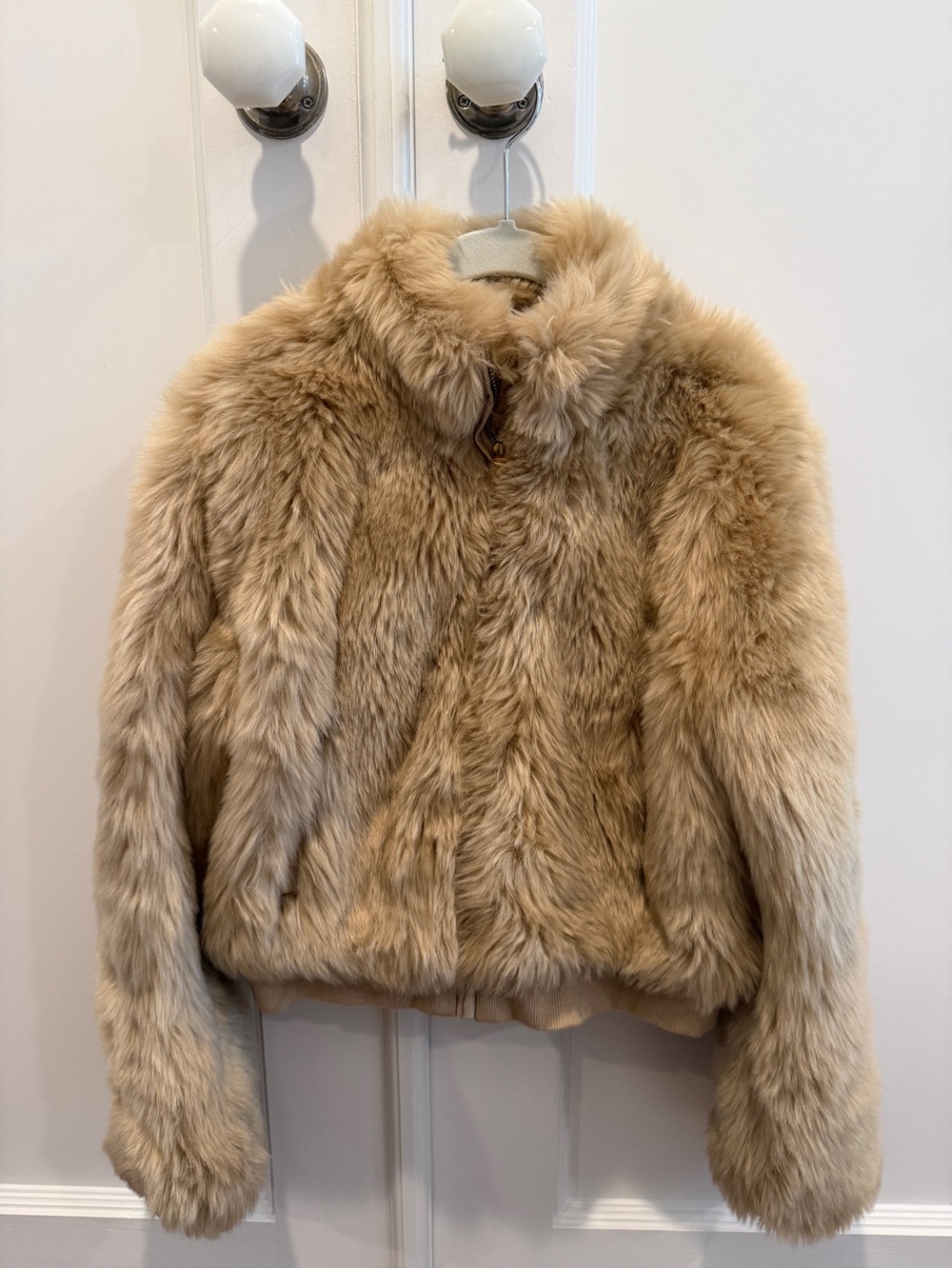 Janie and Jack Girls Camel Faux Fur Jacket Size 10-12
